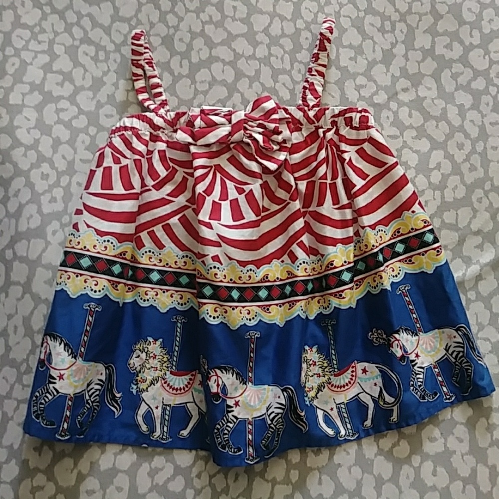 Genuine kids size 5t red striped carousel